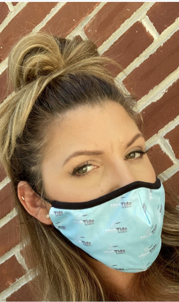Reusable Mask Aqua Multi Logo
